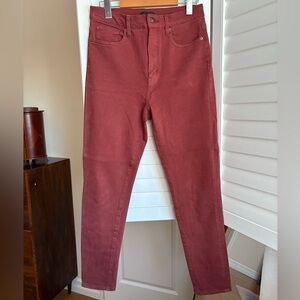 Uniqlo pants, high rise skinny, size 28, red jeans